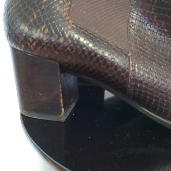 Ecco - Danish Designs - Brown Embossed Leather Heeled Boots - Size 41 - Picture 5 of 10